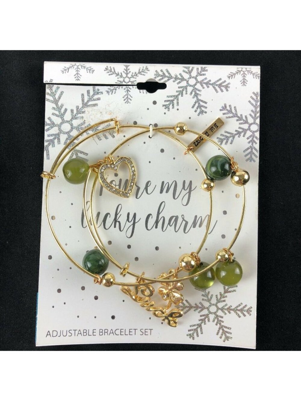 LC Lauren Conrad Bracelet Gold-Tone You're My Lucky Charm Bangle